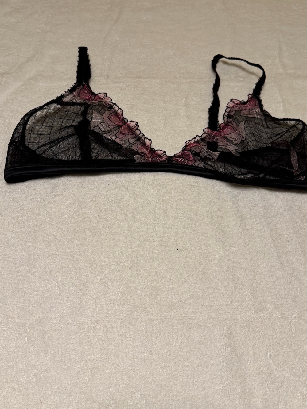 Victoria’s Secret Sheer Black Floral Appliqué Bralette - Women’s Intimate